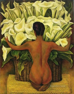 Diego Rivera Painting - nude with calla lilies 1944 Diego Rivera